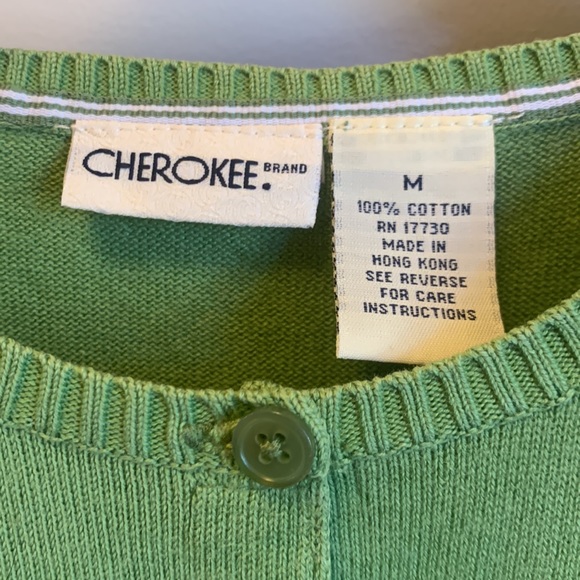 Spring green Cherokee cardigan sweater - Picture 2 of 5